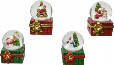 Produktbild von Schneeball mit Weihnachtsmann Weihnachtsfigur 5 x 6,5 cm 1pc