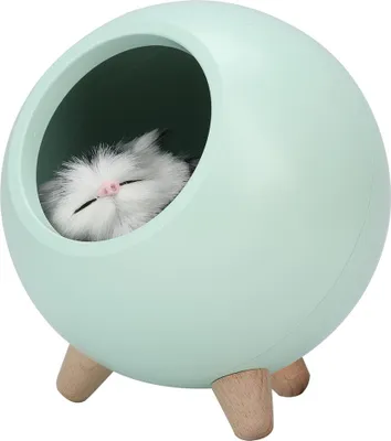 Produktbild von Süßes Katzen-Nachtlicht Kleines Haustierhäuschen LED-Nachtlampe Schlafzimmerbeleuchtung Stimmungslampe Grün