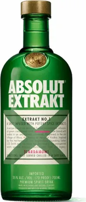 Produktbild von Absolut Vodka Extrakt, schwedischer Premium Wodka, Kardamom-Extrakt, Spirituose, Shot, Alkohol, Flasche, 35%, 700 ml, 70405700