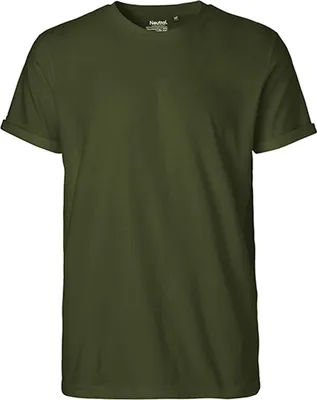 Immagine prodotto di Neutral O60012 | Maglietta da uomo con maniche arrotolate / 100% cotone equosolidale - Colore: Militare - Taglia: M