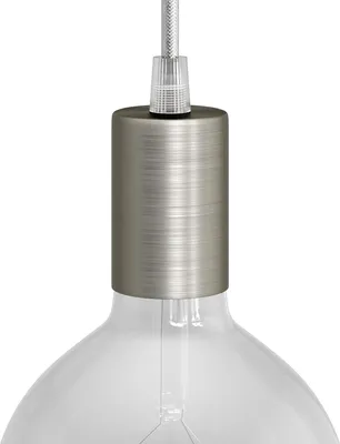 Immagine prodotto di Creative-Cables Kit portalampada E27 cilindrico in Metallo - Conico, Titanio Satinato