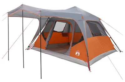 Produktbild von vidaXL Familienzelt mit Dach Grau und Orange 305 x 275 x 190 cm