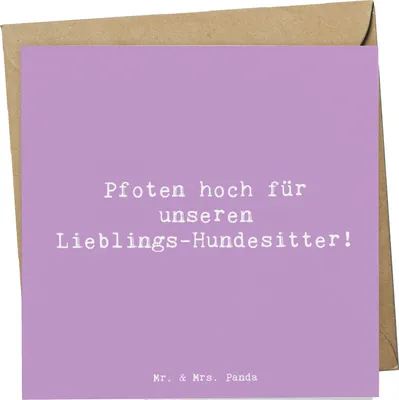 Produktbild von Mr. & Mrs. Panda Grußkarte Spruch Lieblings-Hundesitter - Lavendeltraum - Geschenk, Dankbarkeit, Bedanken, Glückwunschkarte, Danke sagen, Klappkarte, Geschenkideen