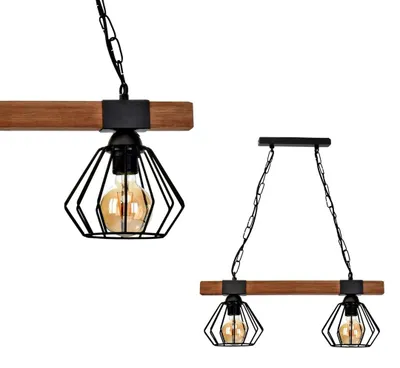 Immagine prodotto di Ulf lampada a sospensione nero/legno 2Xe27
