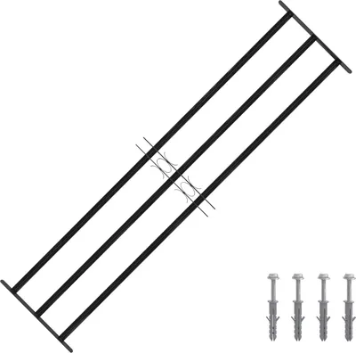 Produktbild von "Schlussverkauf" Fenstergitter - VIDAXL - Schwarz 174x45 cm Pulverbeschichteter Stahl  C17748