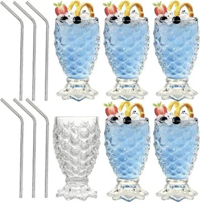 Produktbild von Famanu Cocktailgläser 210 ML - Set aus 6 einzigartigen Tiki Ananas Gläsern