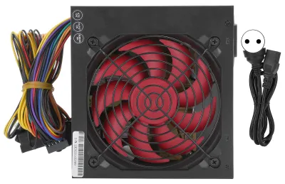 Obrázek produktu pro Napájecí zdroj pro počítačové komponenty, červený ventilátor, manuální nastavení, 115/ATX, 250 W