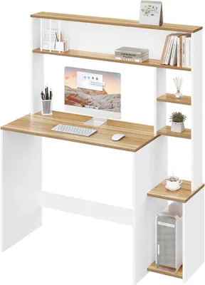 Produktbild von EUGAD schriftSchreibtisch, Computertisch, 5-stufiges Bücherregal, mit Stauraum