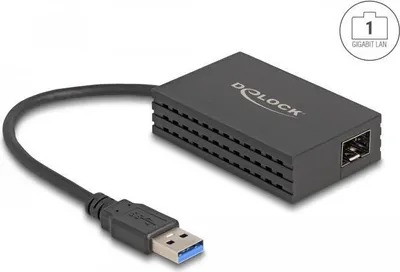 Image de Delock - Netzwerkadapter - USB 3,0 - Gigabit SFP x 1 - Schwarz (66463)