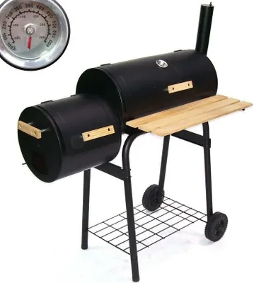 Obrázek produktu pro BBQ Gril na dřevěné uhlí Gril 56510 Gril s udírnou Grilovací vozík Udírenská trouba