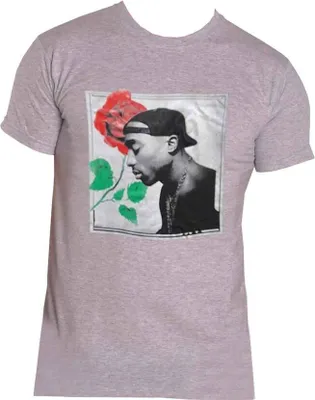 Produktbild von Tupac Shakur - T-Shirt für Herren/Damen Uni RO4806 (L) (Grau)
