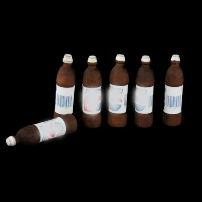 Produktbild von Mini Cola Flaschen für den Miniatur Kaufmannsladen (6 Stück)