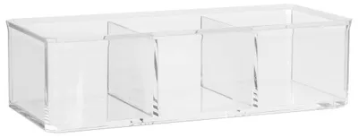 Imagen del producto de 5five. Contenedor de almacenamiento para cosméticos Selena, diseño sencillo e inteligente, con 3 compartimentos, de plástico, 22,8 x 9,5 x 8 cm, referencia 155907