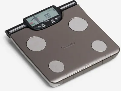 A digital scale is shown from a slightly elevated angle against a plain background.