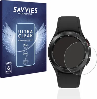 Produktbild von 6x Für Samsung Galaxy Watch 4 Classic (42mm) Schutzfolie Savvies Displayschutz Display Schutz Folie Klar Transparent