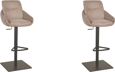 Produktbild von LABEL51 Barhocker Beauty – Taupe – Mikro-Wildleder – 58,5 x 52 x 88 cm
