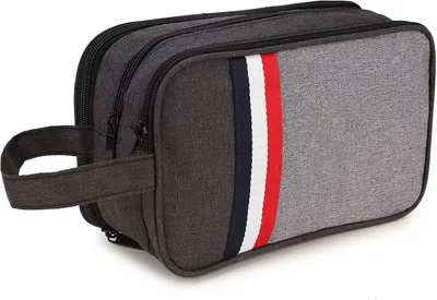 Produktbild von Wasserdichte Kosmetiktasche für Reisen mit mehreren Fächern Weiß und Grau Schwarz UKRA8840BLK. Kosmetiktasche