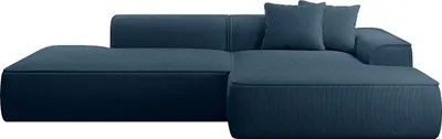 Produktbild von Ecksofa - Ecke rechts - Cord - Blau - ERYNEL