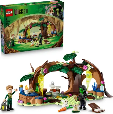 Produktbild von LEGO Wicked Elphabas Versteck - Wald Bauset mit 2 Minifiguren und 2 Tierfiguren mit Zubehör – Modellbau Spielset zum Sammeln - Kinder Geschenk für Mädchen, Jungen & Filmfans ab 7 Jahren - 75687