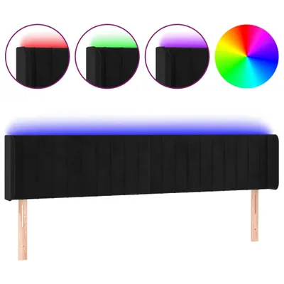 Produktbild von LED Kopfteil Schwarz 203x16x78/88 cm Samt