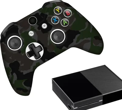 Produktbild von Xbox One Hüllen & Skins - Performance Gaming Hülle - Soft Grip Covers - Anti-Rutsch Controller Zubehör - Camo - Dunkelgrün