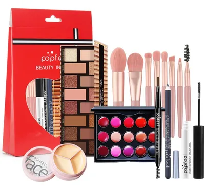 Productafbeelding van Make-up cadeau set, 14-delig, met oogschaduw, lippenstift, concealer en andere cosmetica, geschikt voor meisjes en vrouwen