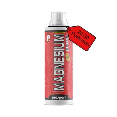 Produktbild von Prosport Magnesium-Vitamin-Konzentrat flüssig 0,5 Liter – Multifrucht Geschmack - hochdosiert mit 300mg Magnesium pro Portion, 5 B-Vitaminen