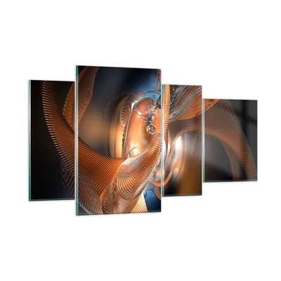Produktbild von Bilder auf glas - Grafik konzept abstraktion - 120x70cm - Glasbilder - Wandbilder - Kunstdruck - zum Aufhängen bereit - Wanddekoration aus Glas - Glas Bilder - Wandbild auf Glas - GDL120x70-2332