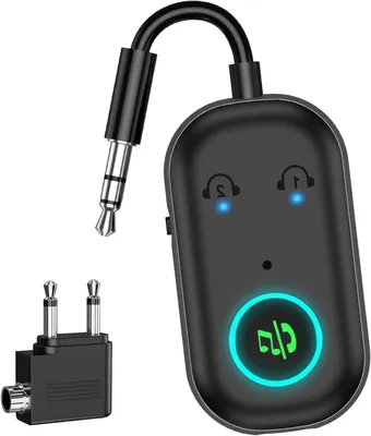 Image de Adaptateur Bluetooth - Émetteur-récepteur - Diffusion de musique - Fonctionnalité 2 en 1 - Autonomie de la batterie : 13 à 16 heures - Noir
