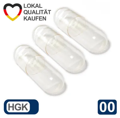 Produktbild von Leerkapseln Gelatinekapseln HGK Größe 00 leere Kapseln transparent - 100 Stück