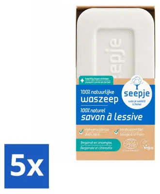 Produktbild von 5 x Seepje Waszeep – Handgemaakte natuurlijke waszeep – 120 g - Vorteilspackung - 5 Stücke