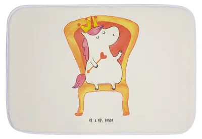 Produktbild von Mr. & Mrs. Panda Badezimmerteppich Einhorn Prinzessin - Weiß - Geschenk, Geburtstagsgeschenk, Duschvorleger, Monat, Badematte, duschmatte, Geburtstag, Unicorn, Badteppich