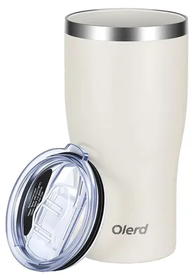 Thermosbecher 20 oz, Edelstahl, weiß, 0,6 l, vakuumisoliert