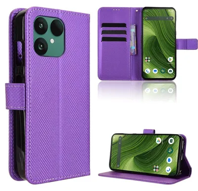 Image de Étui en similicuir « Design Book » à motif diamant pour Fairphone 6, couleur violette