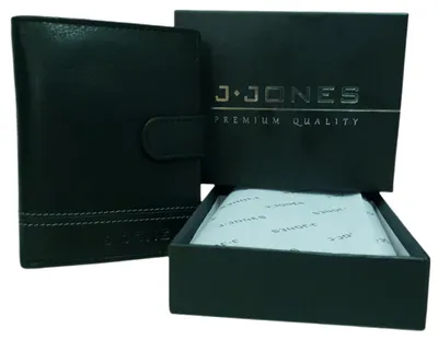 Produktbild von Jennifer Jones 5315 Geldbörse Herren Schwarz Leder RFID