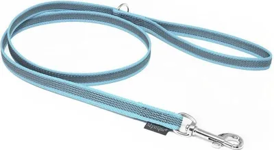 Produktbild von Mystique® Gummierte Leine 15mm mit Handschlaufe Standard Karabiner hellblau 1m