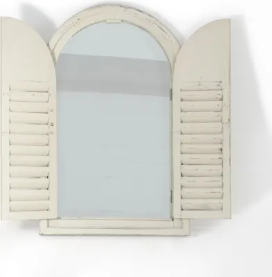 Produktbild von Spiegel indischer Stil, Spiegelfenster Gäste-WC, Fenster als Spiegel Holzrahmen