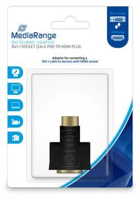 Image de MediaRange DVI-I Buchse (24+5-polig)/HDMI Stecker schwarz