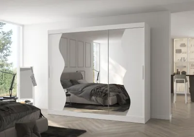 Obrázek produktu pro Velká zrcadlová skříň 250 cm EARNA - bílá