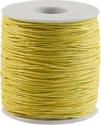 90 Meter / 1 Spule gewachste Baumwollschnur, 1mm gelb