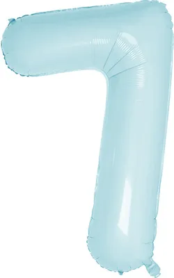 Produktbild von Oblique Unique Folien Luftballon mit Zahl 7 für Kinder Geburtstag Junge Jungen Jubiläum Party Deko Ballon hellblau