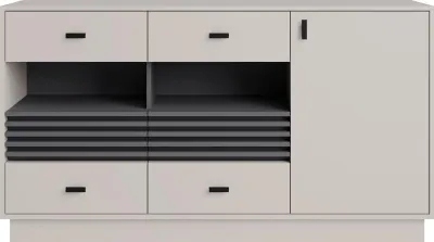 Produktbild von Kommode mit Schubladen und Türen – Sideboard – Schubladenkommode – ALLMO System 8 – 155 cm – Kaschmir – Elegante Aufbewahrung für modernes Wohnen