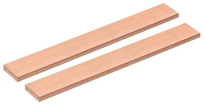 2 Kupfer-Flachstäbe 6x25x200 mm, elektrisch leitend