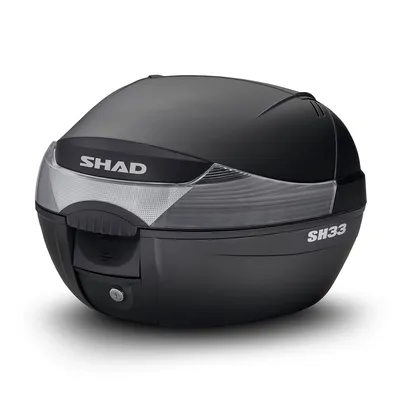 A black SHAD SH33 topcase is shown against a white background.