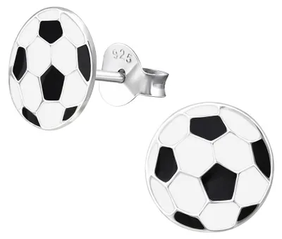 Produktbild von Fußball Ohrstecker: Kinderohrstecker Silber Ohrringe