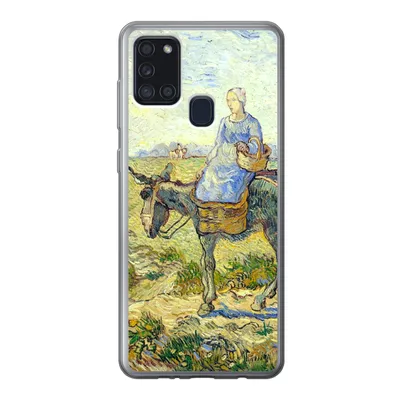 Produktbild von MuchoWow® Handyhülle Schutzhülle Hülle für Samsung Galaxy A21s Bauernpaar geht zur Arbeit - Vincent van Gogh Silikon Softcase Handy Hülle - Hartschale