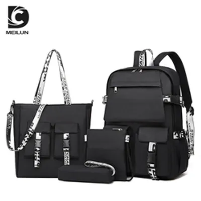 Produktbild von 4-teiliger Rucksack wasserdichter Rucksack Schultasche Rucksack Mittelschule Schultasche