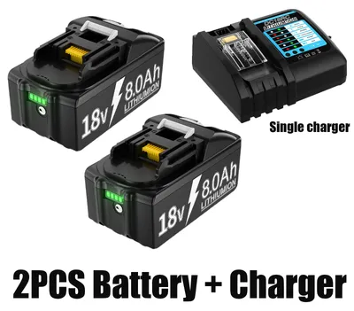 Produktbild von Li-Ionen-Ersatzakku für Elektrowerkzeuge - BL1830 - 18 V - 800 mAh - 2 Akkus - 1 Ladegerät - Wiederaufladbar