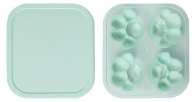 Produktbild von Eiswürfelform, niedlicher Eiswürfelbereiter in Katzenpfotenform mit Deckel, Silikon, perfektes DIY-Werkzeug für sommerliche Limonade, Fruchtpudding, Grün