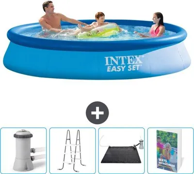 Immagine prodotto di Piscina gonfiabile Intex - 366 x 76 cm - Blu - Con pompa filtrante per piscina - Scala - Ombrellone - Manuale della piscina
